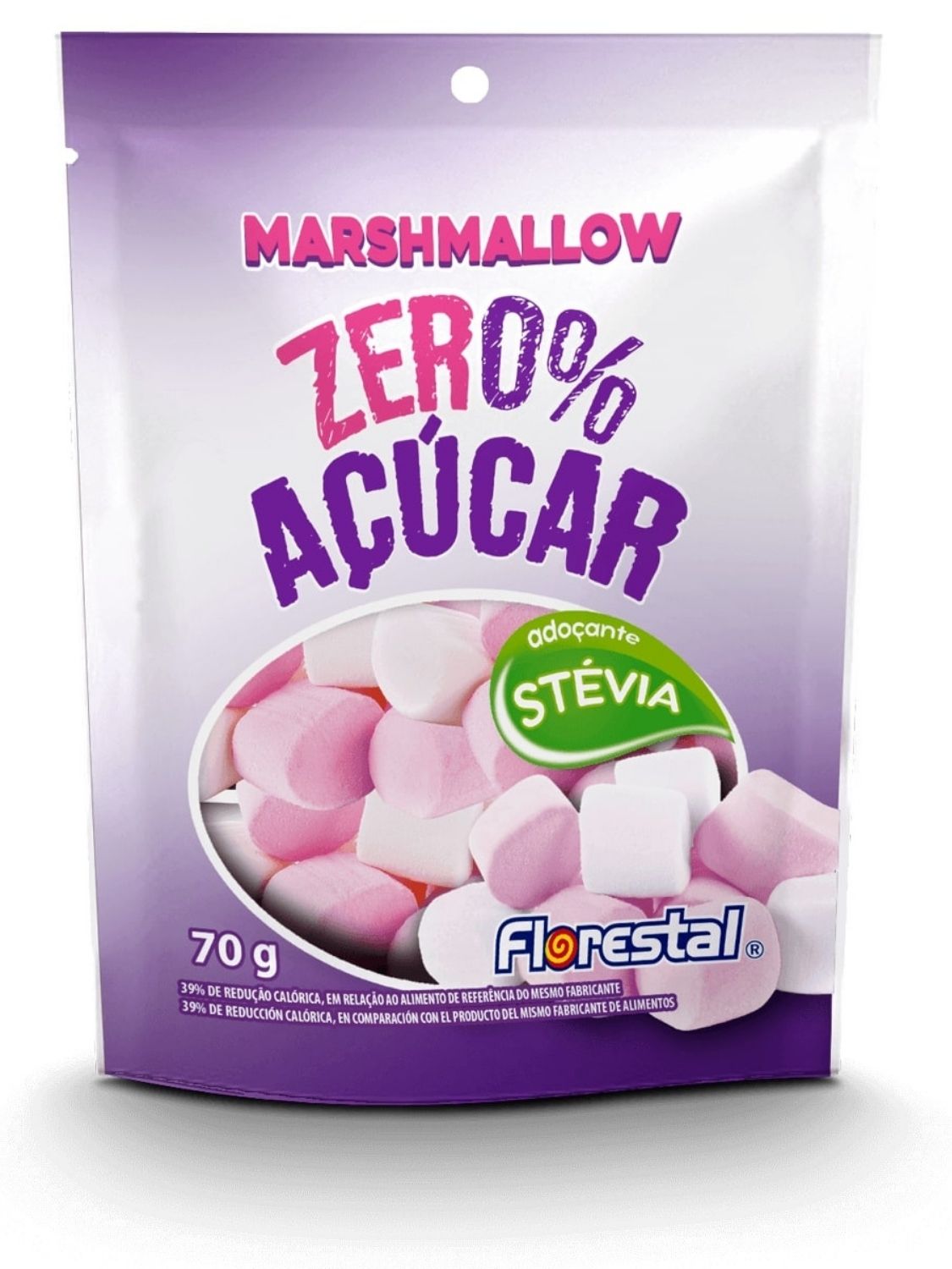 Marshmallow com stevia sem açucar 70g