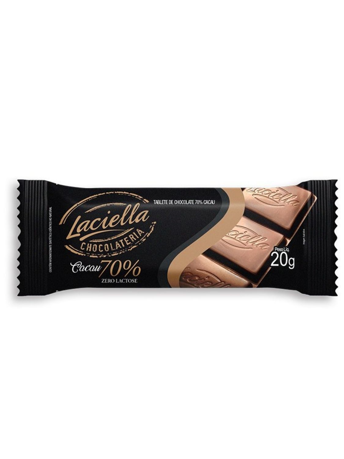 Chocolate 70% cacau zero lactose 20g Laciella