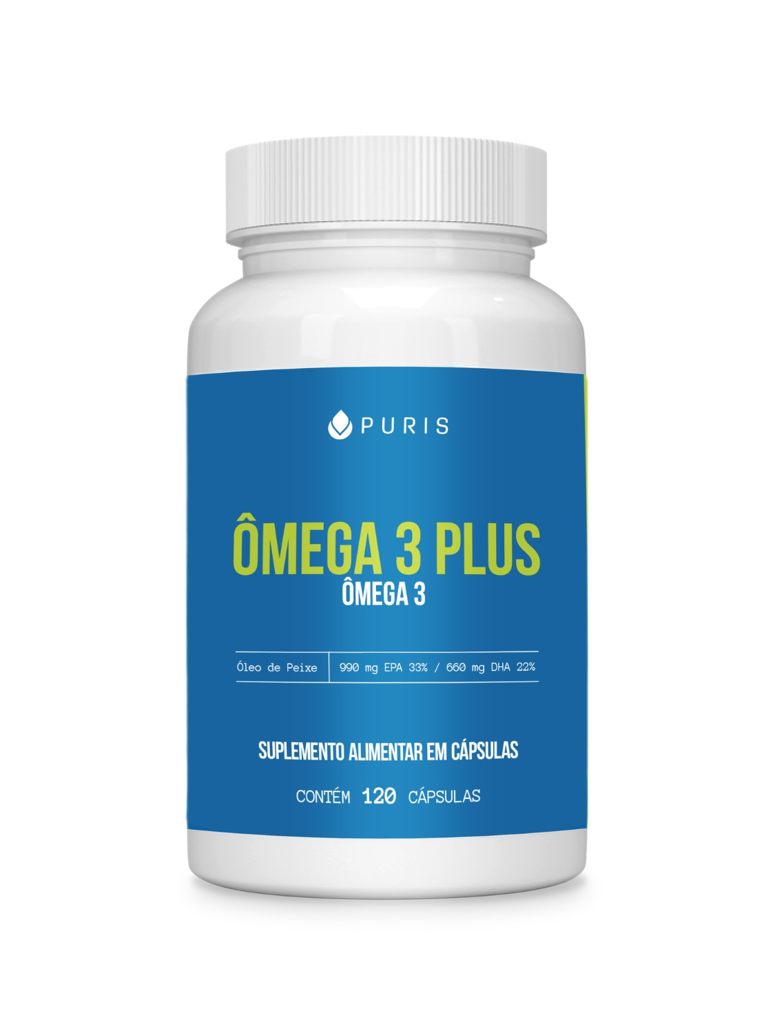 Puris Omega 3 Plus 120caps EPA= 33% e DHA= 22%