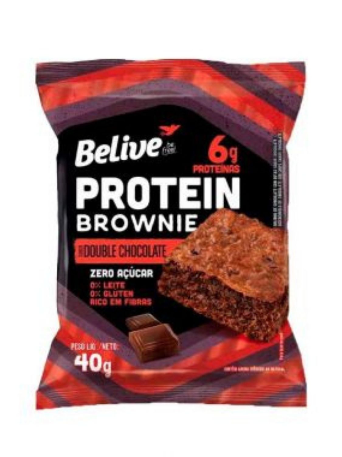Brownie Protein double chocolate sem açucar 40g Belive