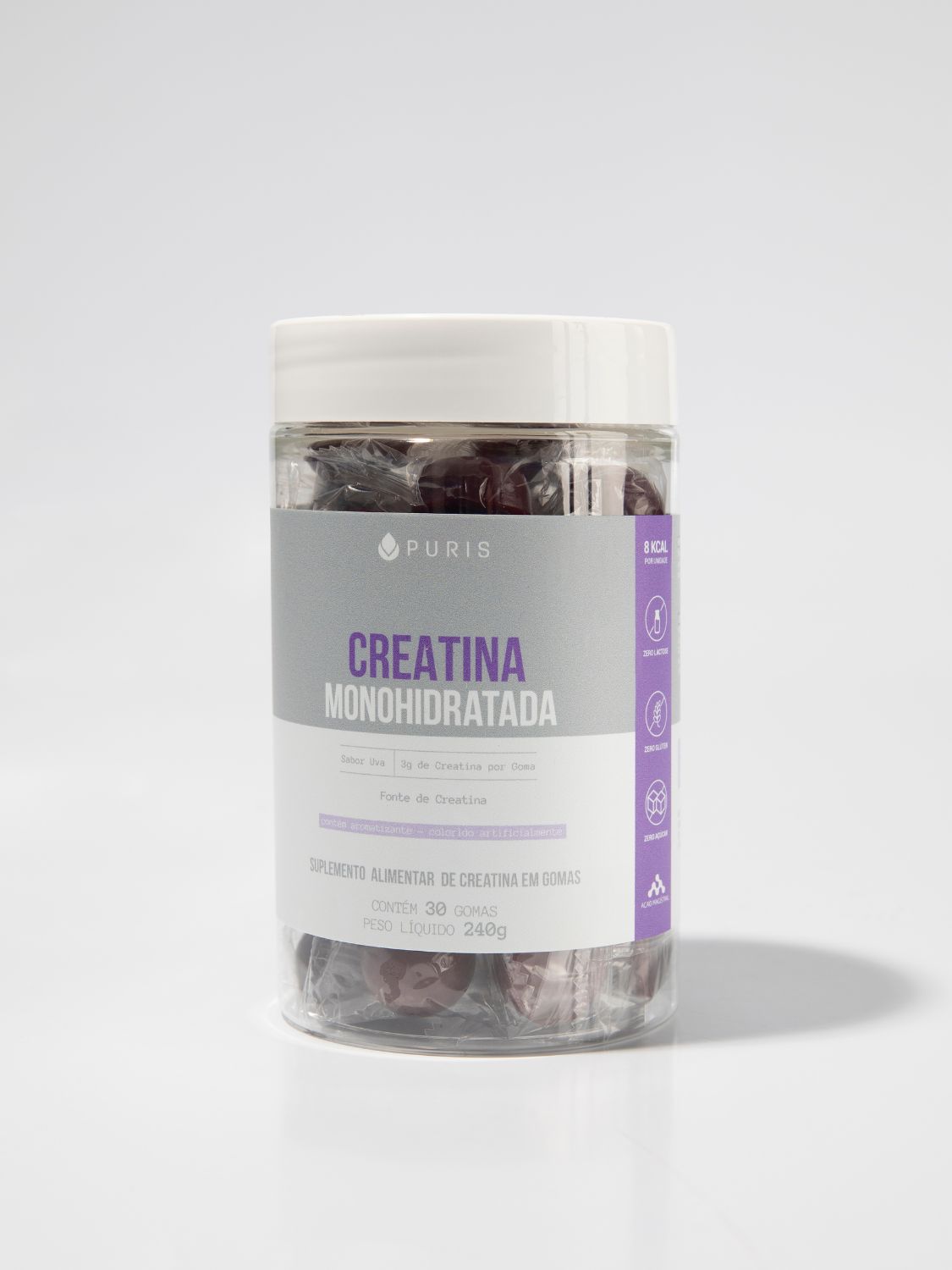 Puris Creatina 30 gomas uva