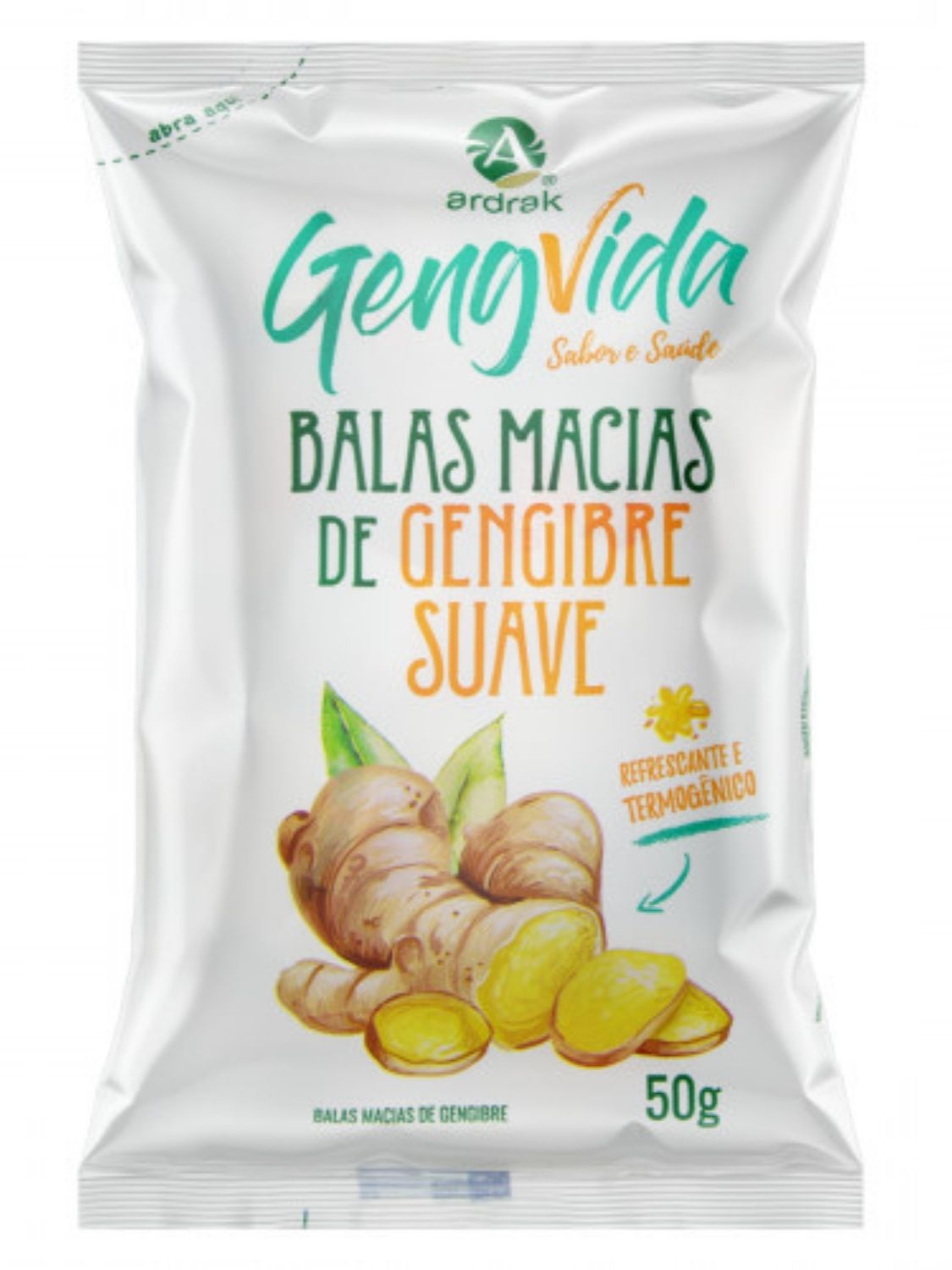 Balas macias de Gengibre suave 50g Ardrak